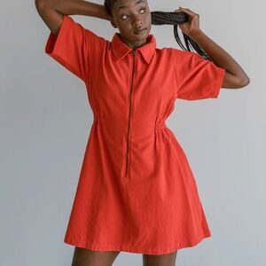 Noble Utility Dress in Red (Paprika) - Size Small